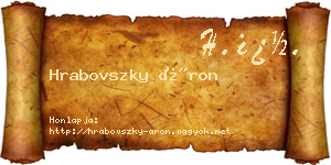 Hrabovszky Áron névjegykártya